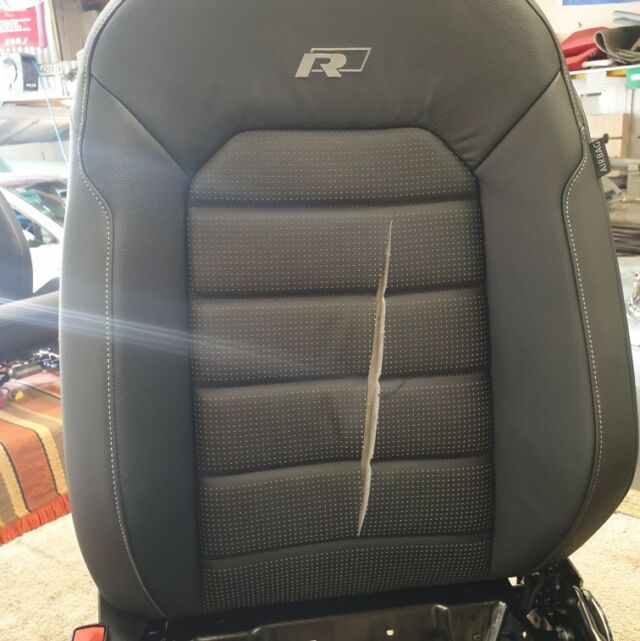 Vw golf in for leather damages  #automotives #automotivephoto #automotivephotography #automotive #automotivedetailing #golf #vw #car interior #leatherseats